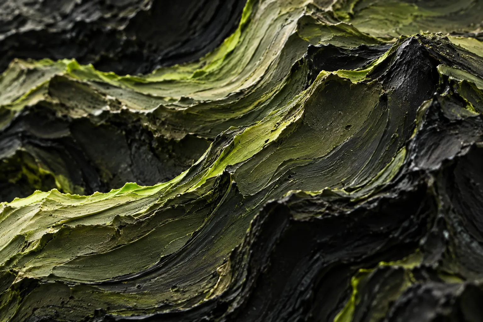 Studio artwork exploring landscape through layers of textured pigment.